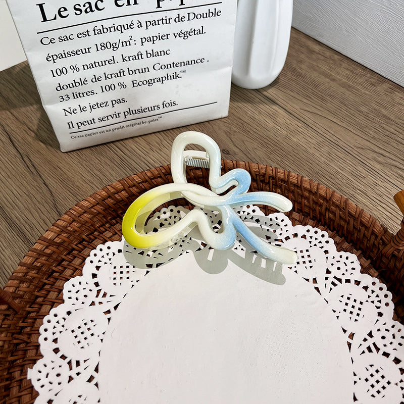 Wholesale Gradient Bow Hairpin Shark Grip Clip